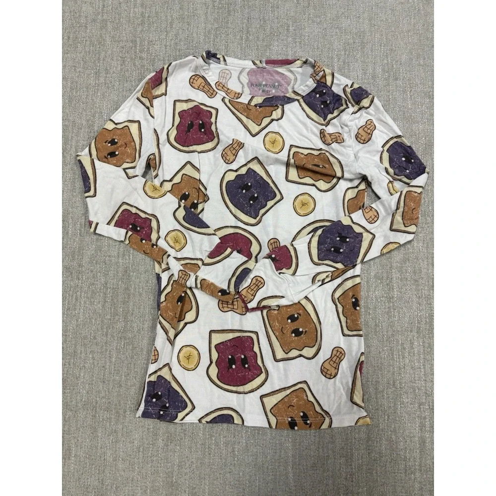 Posh Peanut Peanut Butter Jelly Time 2PC Bamboo Pajama Set Size 7/8